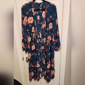 Torrid Blue And Coral Cover Up